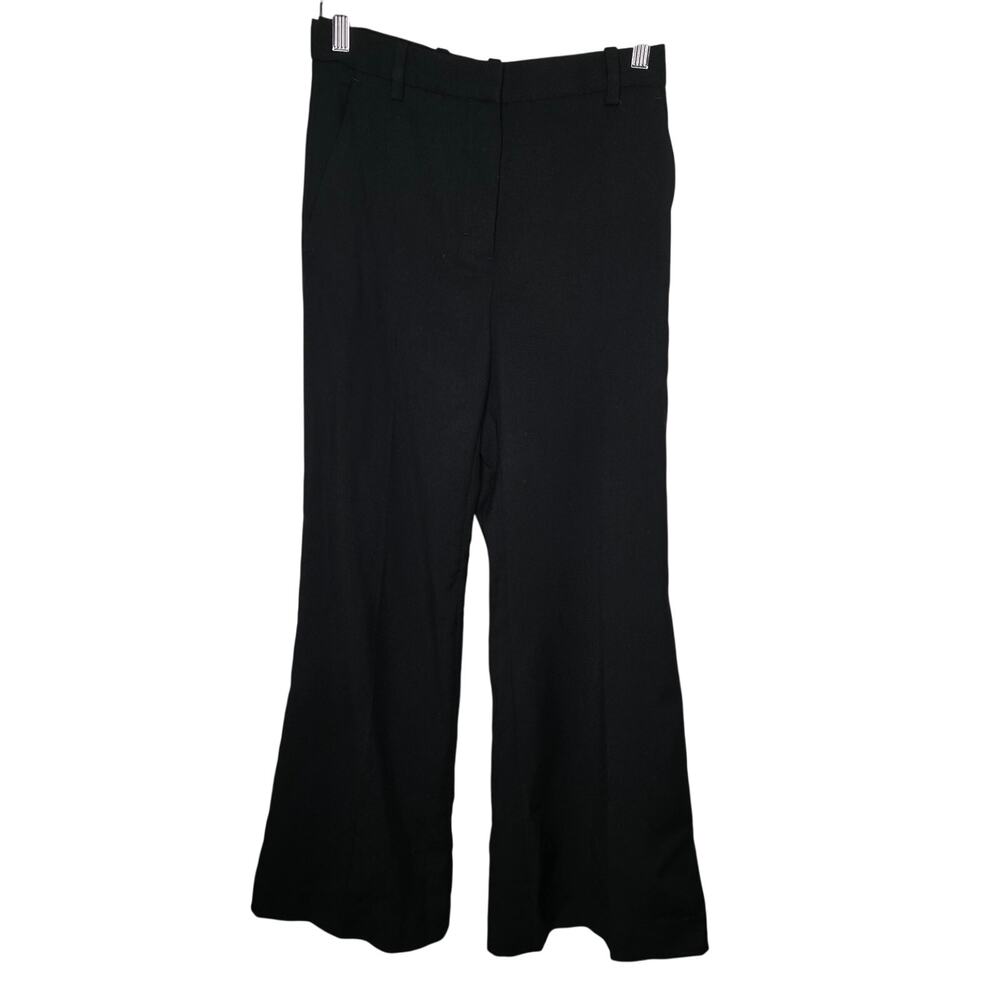 COS 100% Wool Black Wide Leg Flare Pants Size 32 / XS